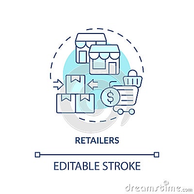 2D customizable retailers blue icon concept Vector Illustration