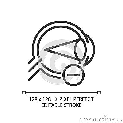 2D customizable simple thin linear black myopia icon Cartoon Illustration