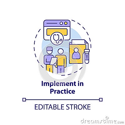 2D customizable thin line icon implement in practice concept Vector Illustration
