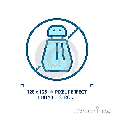 2D customizable thin linear blue no pesticides icon Vector Illustration