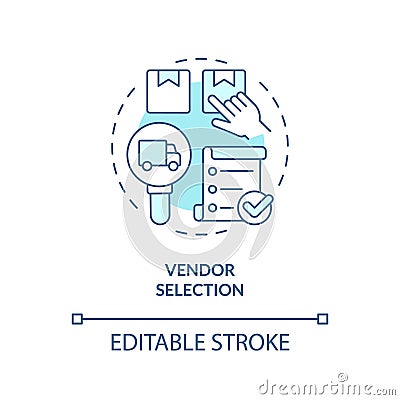 2D customizable vendor selection blue icon concept Vector Illustration