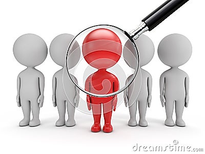 3d cute people - job search Stock Photo