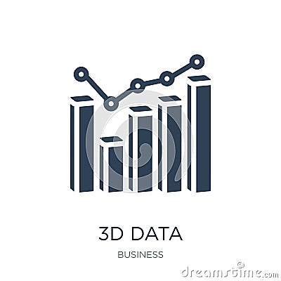 3d data analytics bars graphic icon in trendy design style. 3d data analytics bars graphic icon isolated on white background. 3d Vector Illustration