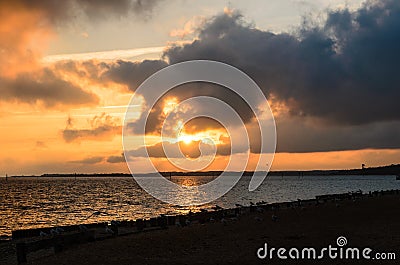 D Day remains sunset Stock Photo