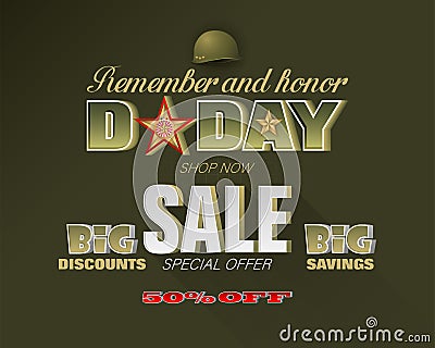 D-Day, sales and commercial events Vector Illustration