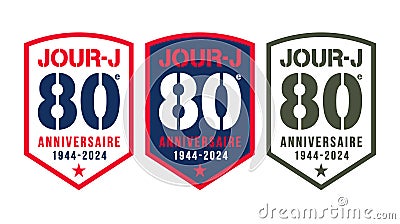 D-Day 80th Anniversary badges Stock Photo