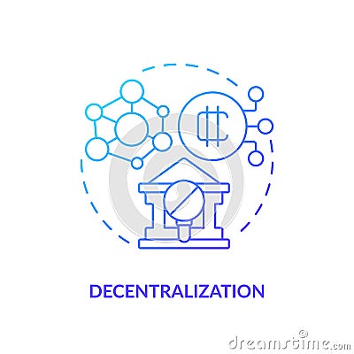 2D decentralization line icon concept Vector Illustration