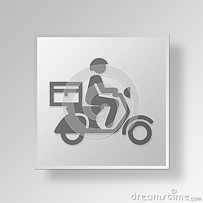 3D Delivery Scooter icon Business Concept Stock Photo