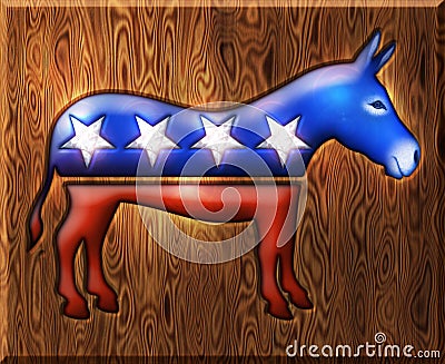 3D Democrat Donkey Diamond Wood Symbol Editorial Stock Photo