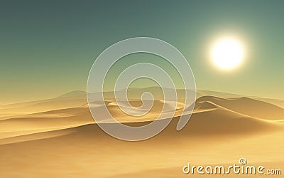 3D desert scene Stock Photo