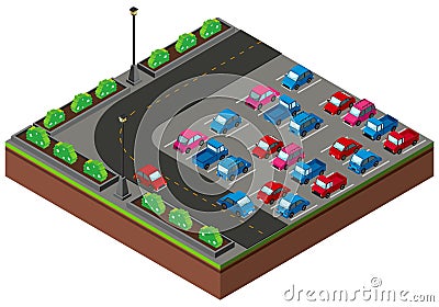 3D design for carpark around the corner Vector Illustration