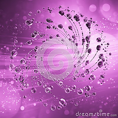 3D detailed illustration of a drop of water pink color. Cartoon Illustration