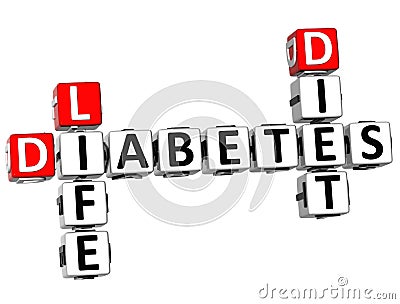 3D Diabetes Life Diet Crossword Stock Photo