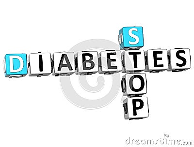 3D Diabetes Stop Crossword text Stock Photo