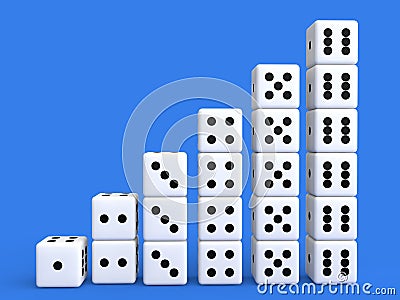 3d dices progress chart Stock Photo