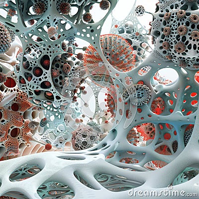 Surreal Porous Structures Stock Photo