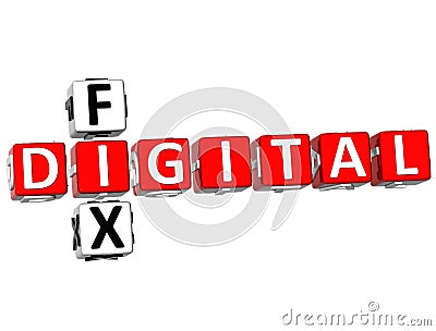 3D Digital Fix Crossword Stock Photo