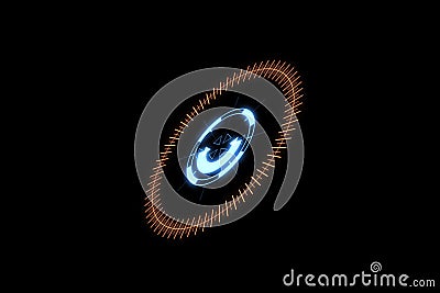 3D digital HUD Element in Motion. Nice 3D Rendering for your futuristic Project Stock Photo