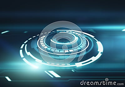 3d digital illustration of round part of the futuristic interface. Cartoon Illustration