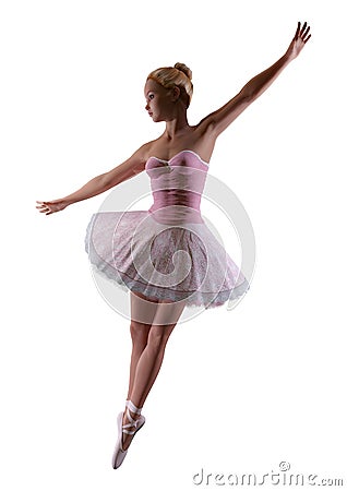 3D Rendering Ballerina on White Stock Photo