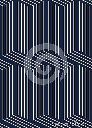 3D dimensional lined cubes seamless pattern, geometric endless texture with lines and boxes, architecture theme, black and white Vector Illustration