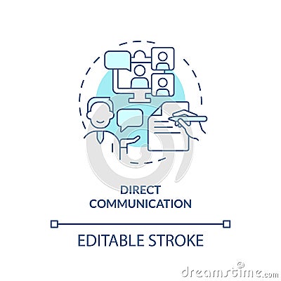 2D direct communication blue icon concept Vector Illustration