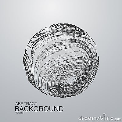 3D distorted sphere Vector Illustration