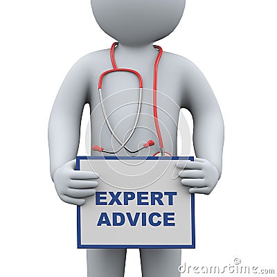 3d doctor holding expert advice Cartoon Illustration