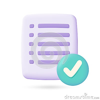 3D document vector file. Document management in the organization Vector Illustration