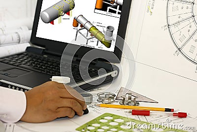 3D drafting works . Note all contents is my originals. Stock Photo