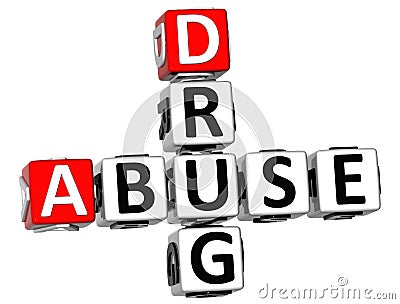 3D Drug Abuse Crossword Stock Photo