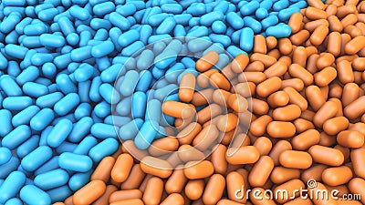 3d Drug Capsules colors Stock Photo