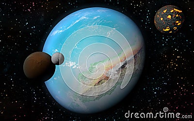 3D Earth like planet Stock Photo