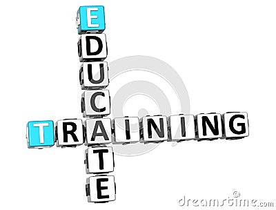 3D Educate Training Crossword Stock Photo