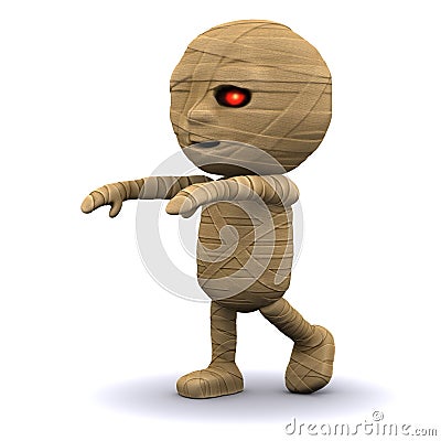 3d Egyptian mummy walks Stock Photo