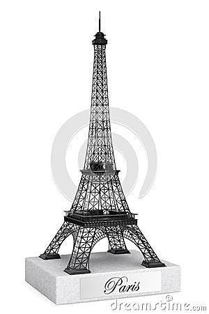 3d Eiffel tower statue Stock Photo