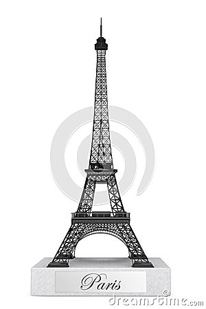 3d Eiffel tower statue Stock Photo