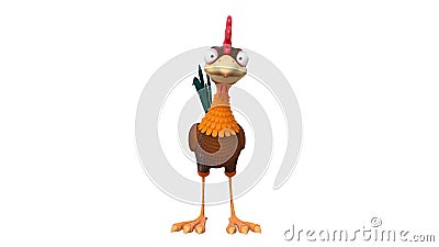 3d ejemplo Santa Claus y gallo stock de ilustración 3d ejemplo Santa Claus y gallo stock de ilustración