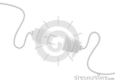 3D Electric Plug Socket Disconnect Error Concept Vector Illustration