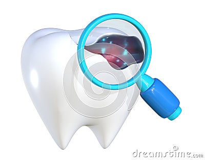 Teeth decay 3D icon illustration Cartoon Illustration