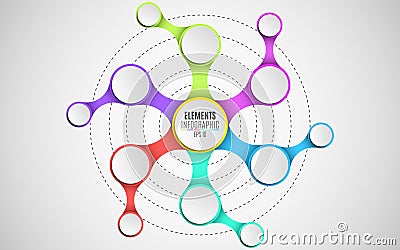 3d elements of infographics for your business projects. Empty paper, three-dimensional circles in the style metaball. A chain of o Cartoon Illustration