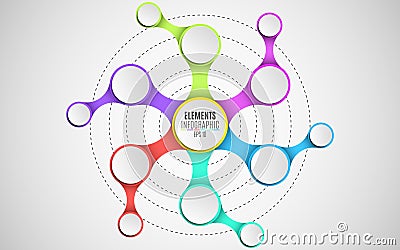 3d elements of infographics for your business projects. Empty paper, three-dimensional circles in the style metaball. A chain of o Cartoon Illustration