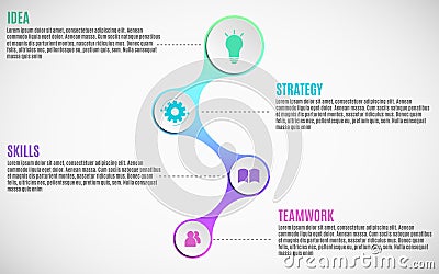 3d elements of infographics for your business projects. Empty paper, three-dimensional circles in the style metaball. Strategy in Cartoon Illustration