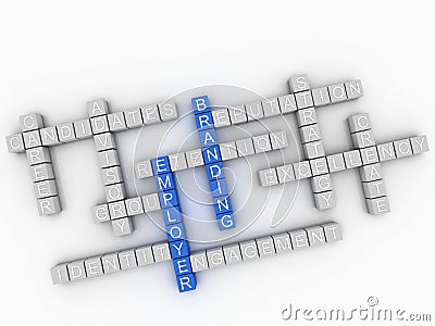 3d Employer Branding word cloud on a white background Stock Photo