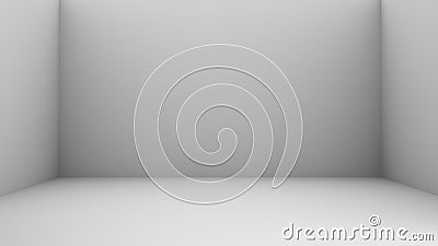 3D Empty Room with corner. Abstract White Empty Room Background. 3D Render. Stock Photo