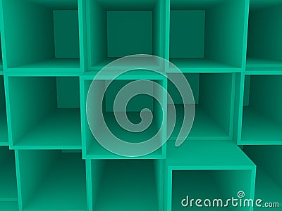 3d empty square box shelf, background Stock Photo