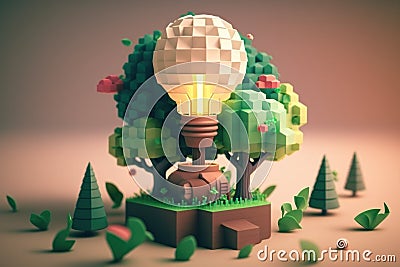 3D environment and Earthday concept. Stock Photo
