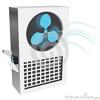 3d Evaporation Air Cooler Vector Illustration