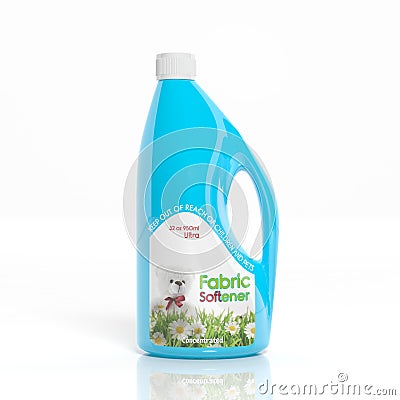 3D Fabric Softener plastic bottle Stock Photo