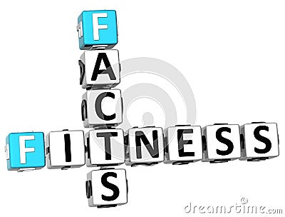 3D Facts Fitness Crossword Stock Photo